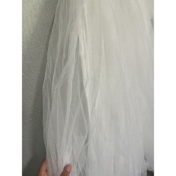 Lulus Spellbinding Beauty White Glitter Sleeveless Tulle Gown - Picture 2 of 14